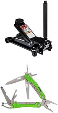 2 Ton Low Profile Quick Rise Steel Floor Jack and 12 in 1 Multitool with Nylon Sheath I46564