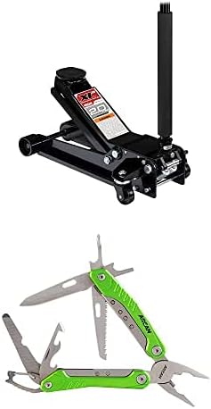 2 Ton Low Profile Quick Rise Steel Floor Jack and 12 in 1 Multitool with Nylon Sheath I46564