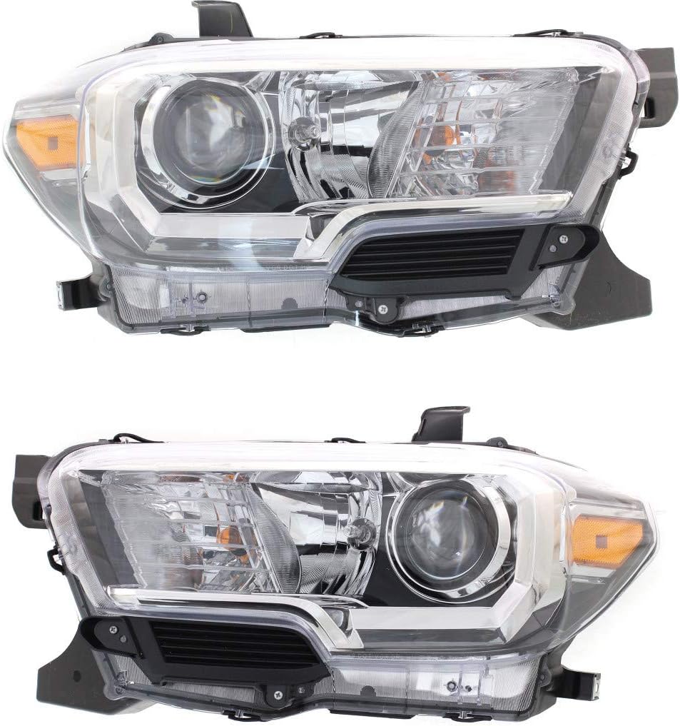 Headlight Assembly Halogen DRL Black Trim Driver Side M769