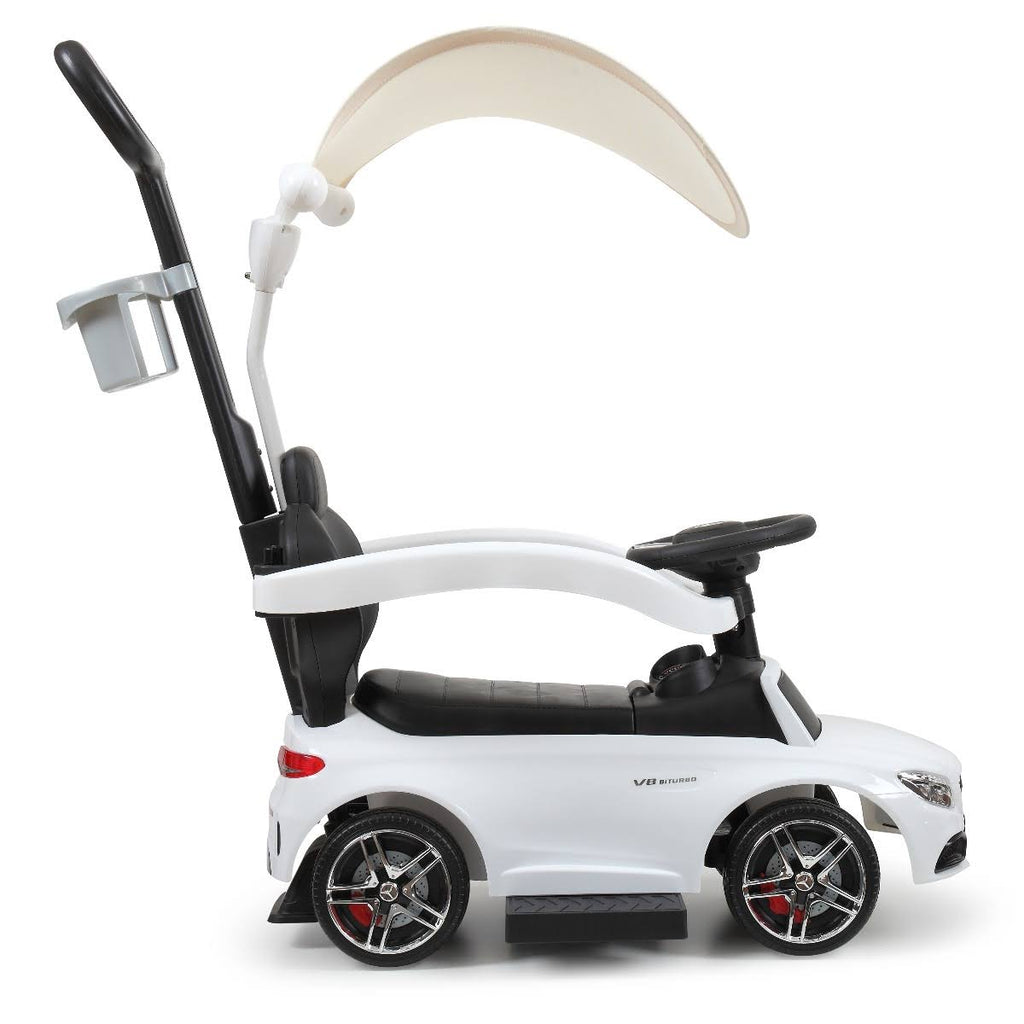 White Toddler Push Car with Canopy V594816