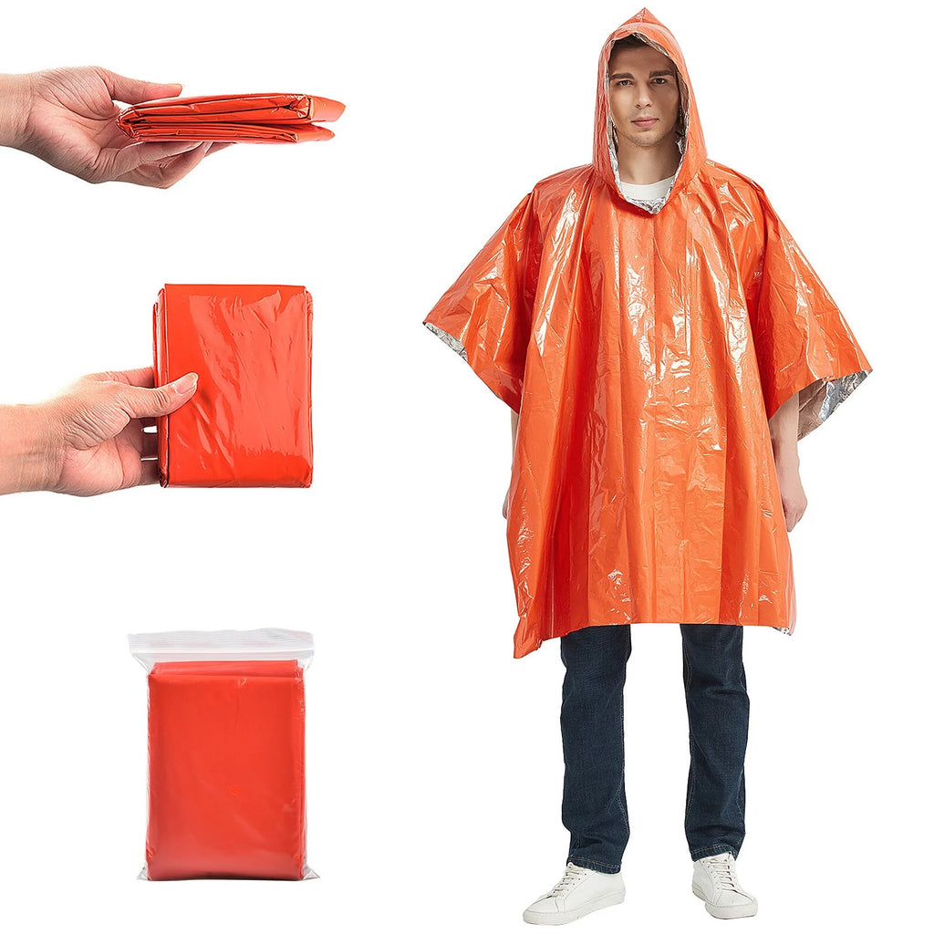 Waterproof Thermal Poncho Raincoat with Sleeping Bag and Tent Shelter O419
