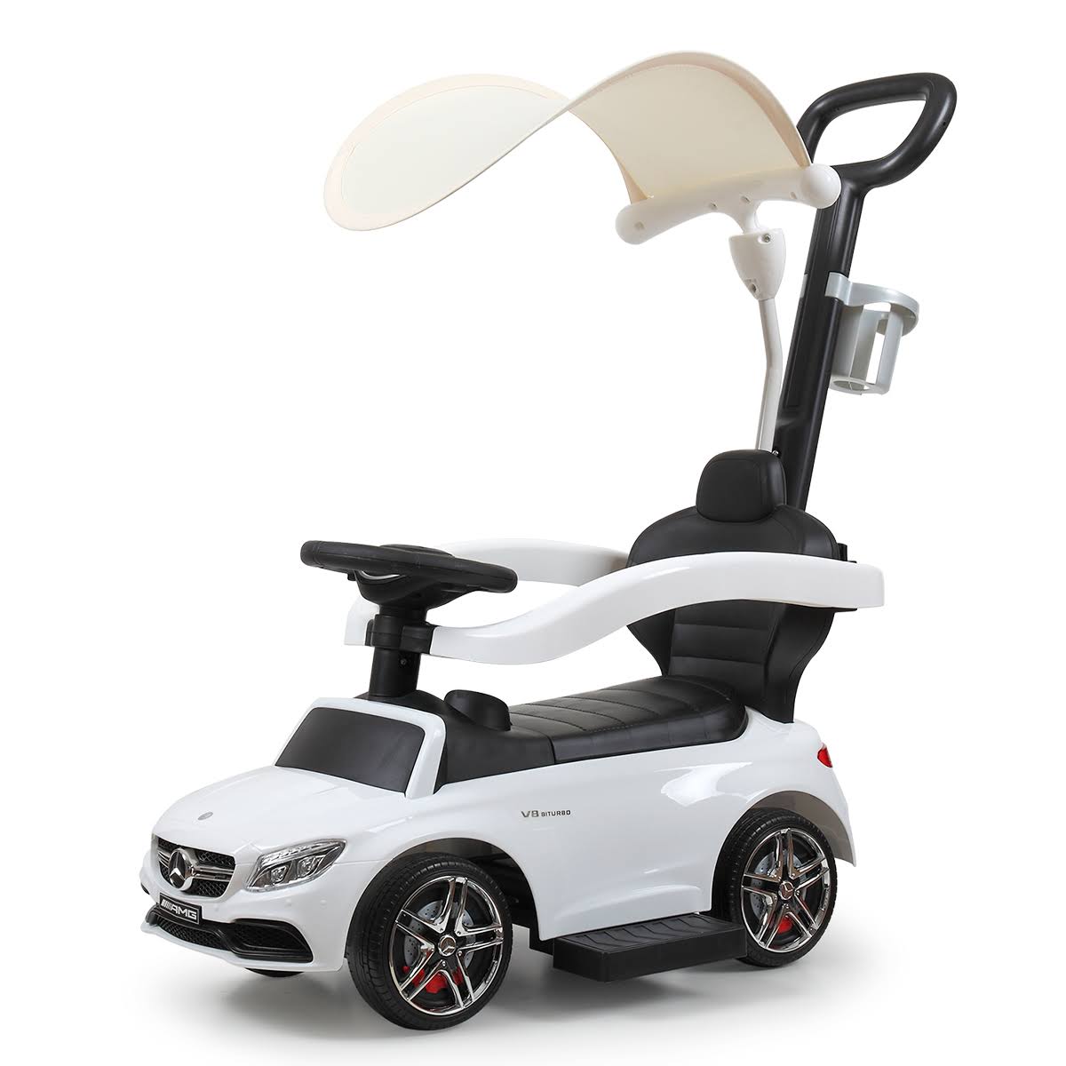 White Toddler Push Car with Canopy V594816