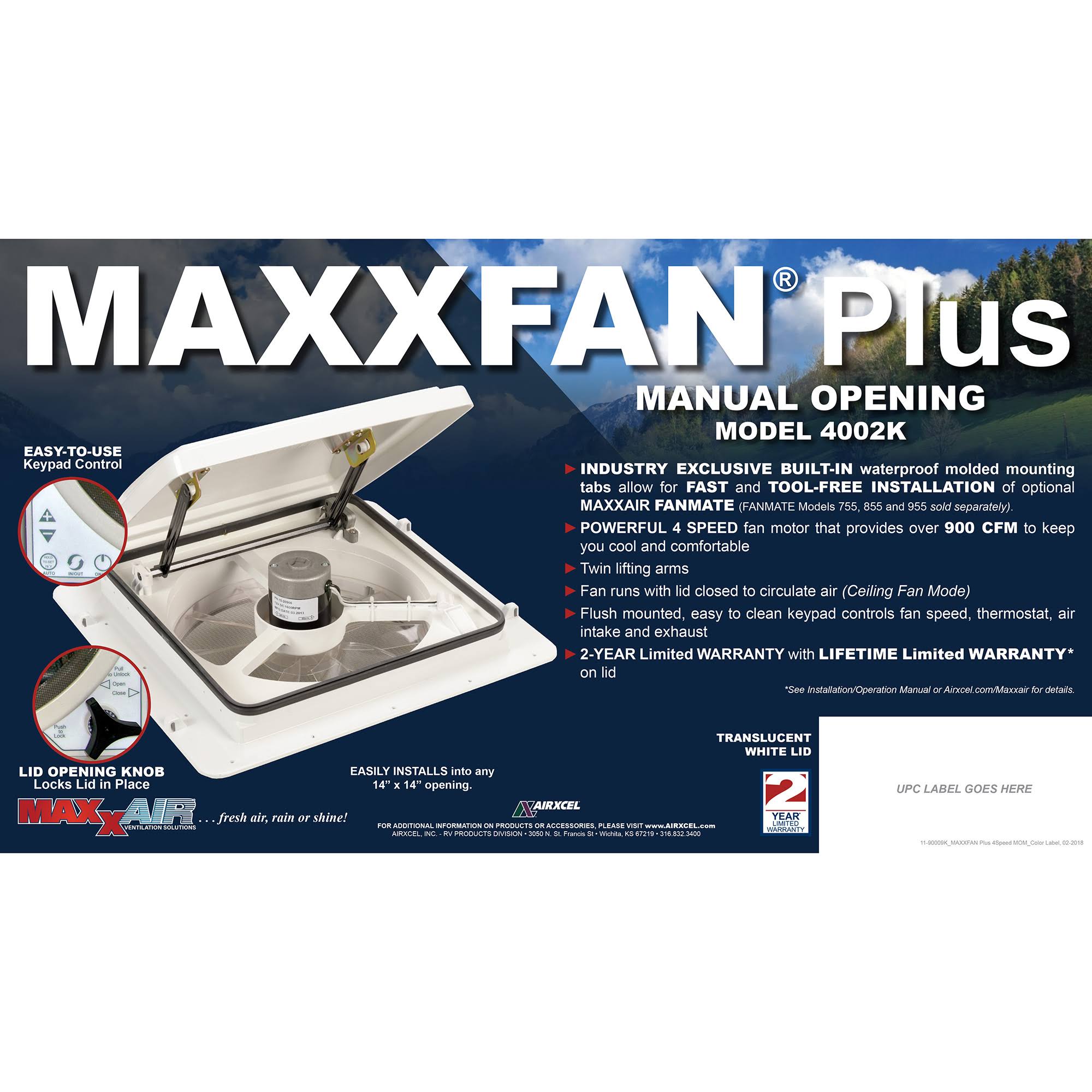 Maxxfan Plus White 4-Speed H7148
