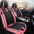 Black & Red Faux Leather Universal Car Seat Covers J107124