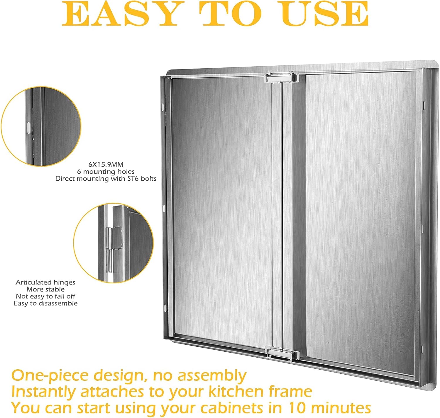 304 Brushed Stainless Steel BBQ Access Door (28 W x 19 H) N468