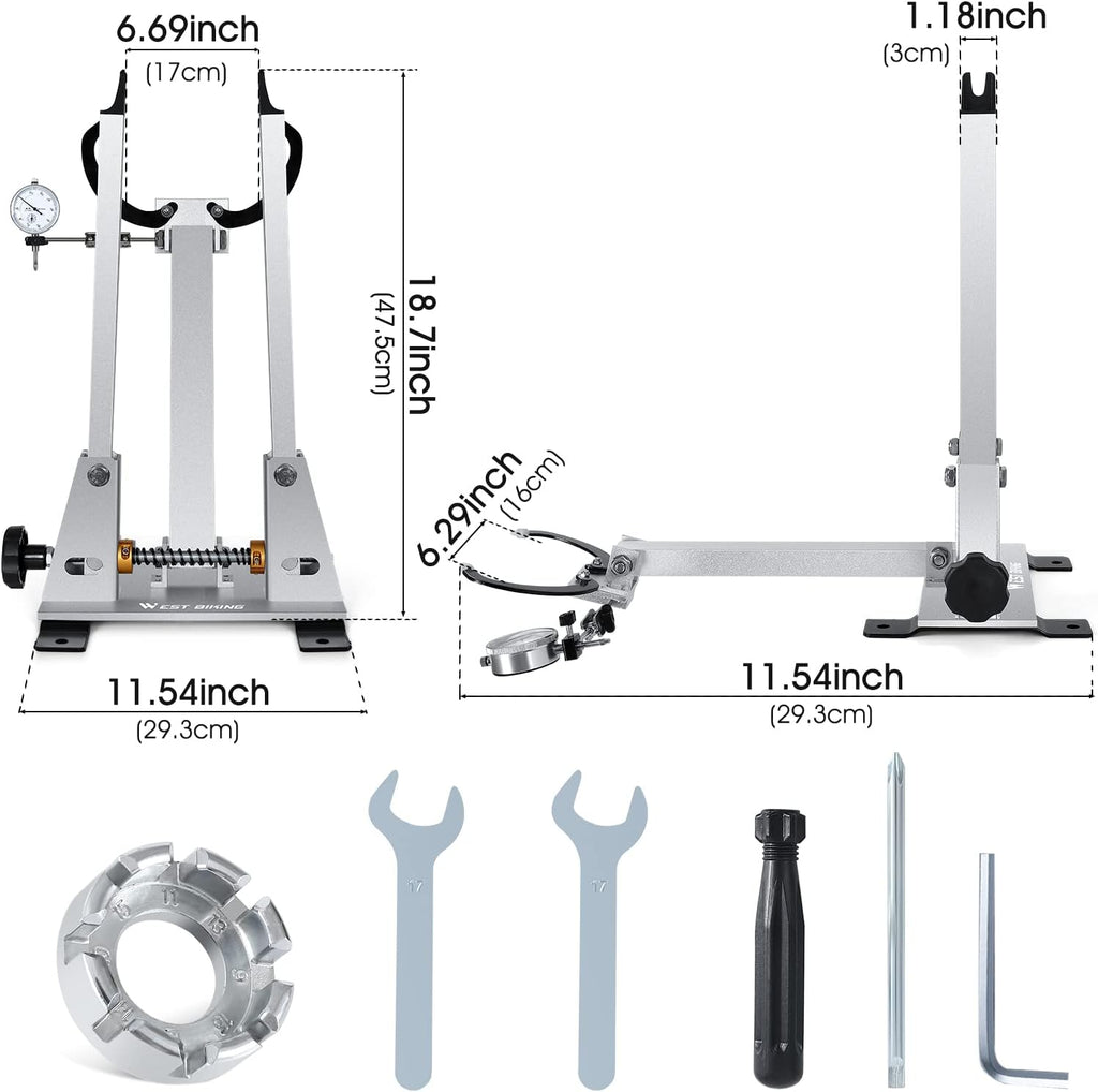 Wheel Truing Stand with Spoke Wrench for 16-29” 700C Bike Wheel Z2621
