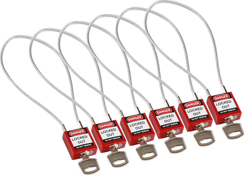 8x22 Compact Cable Padlock Red O851