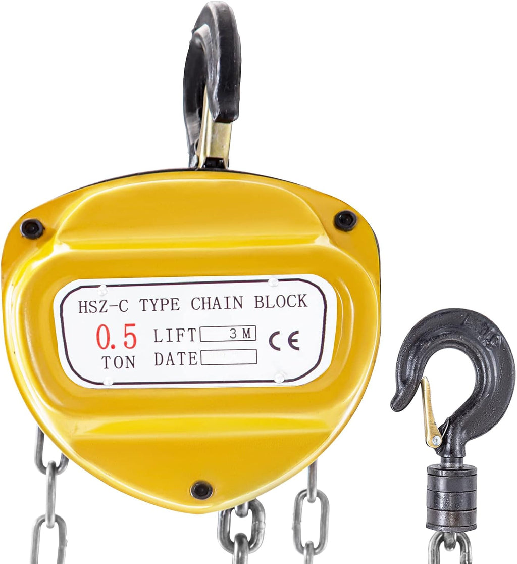 Chain Hoist 1100lbs 10ft Yellow Pack of 2 R94762