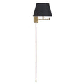 Swing Arm Sconce with Shade Mushroom Pleated Black C68073