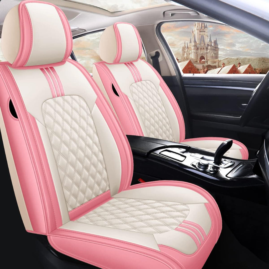 Black & Red Faux Leather Universal Car Seat Covers J107124