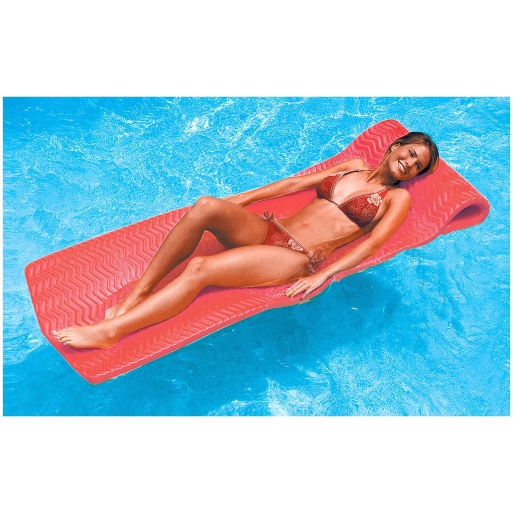 Coral Red Floating Swimming Pool Mattress Raft C762998