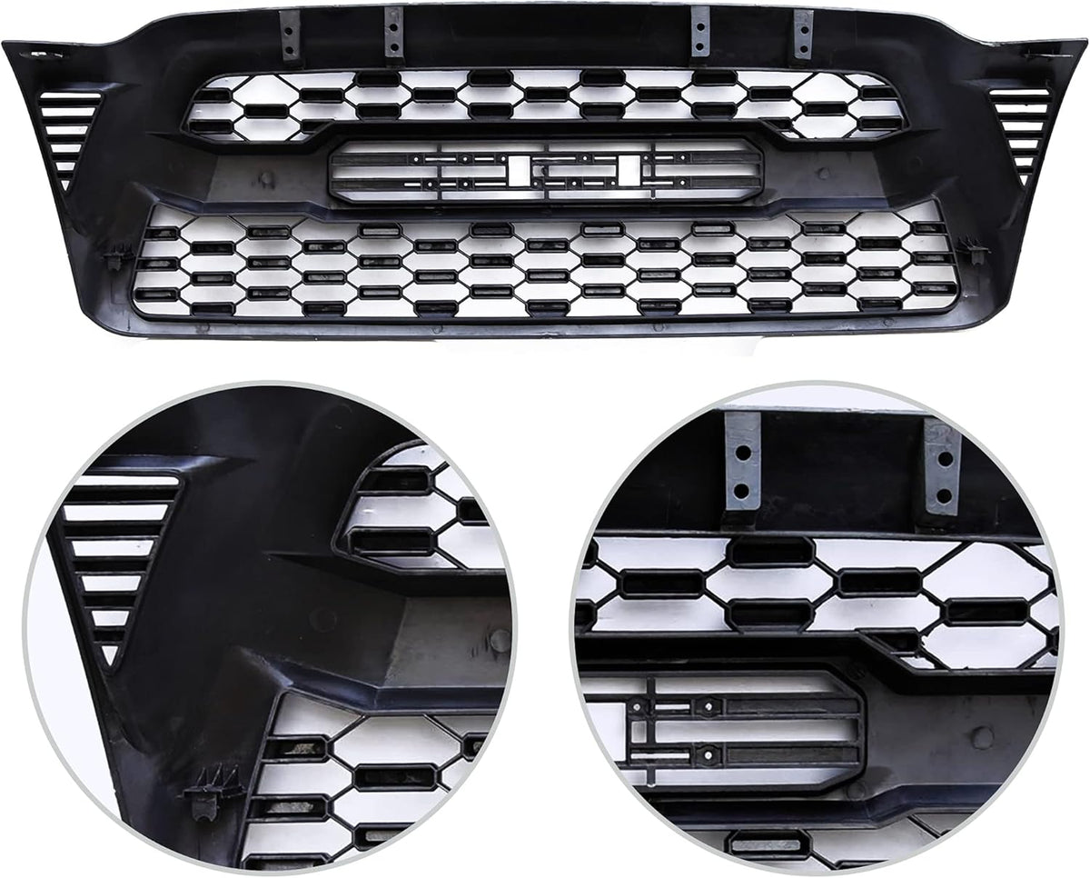 Gloss Black Front Grille with 3 Amber LED Lights I566022