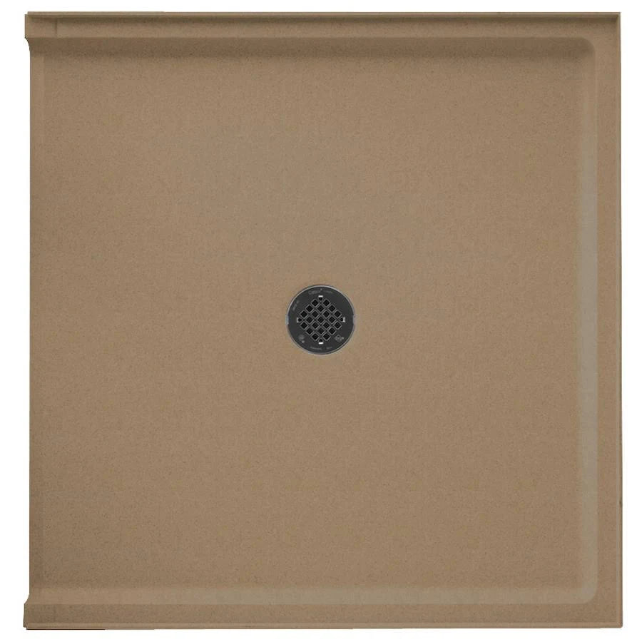 Swan Solid Surface 38-in x 37-in Shower Base with Center Drain in Barley O5639