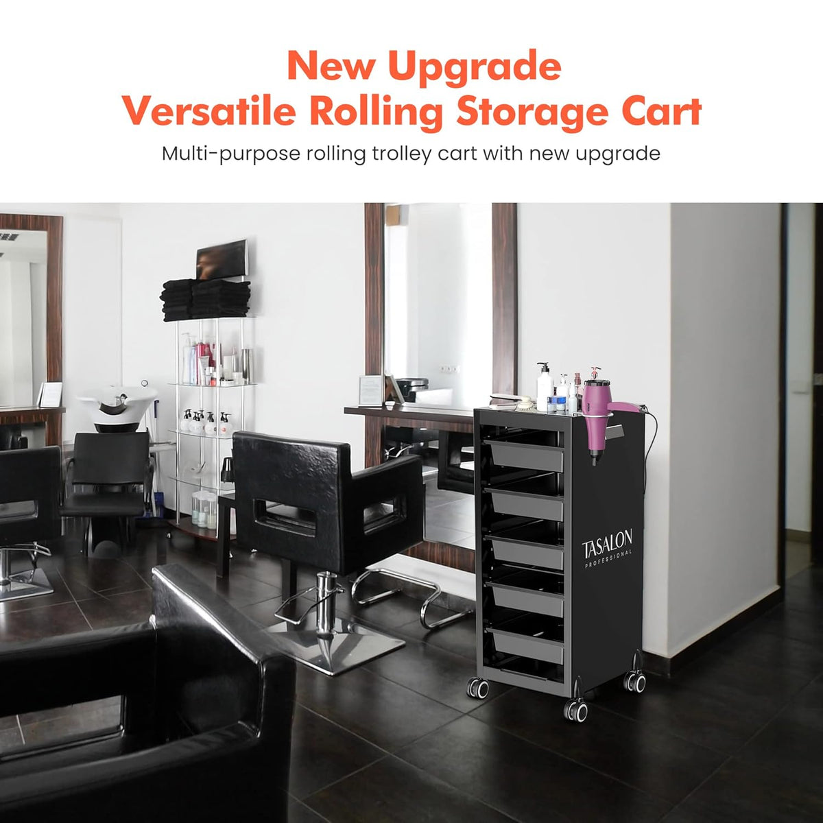 Salon Trolley Cart with 5 Trays U718