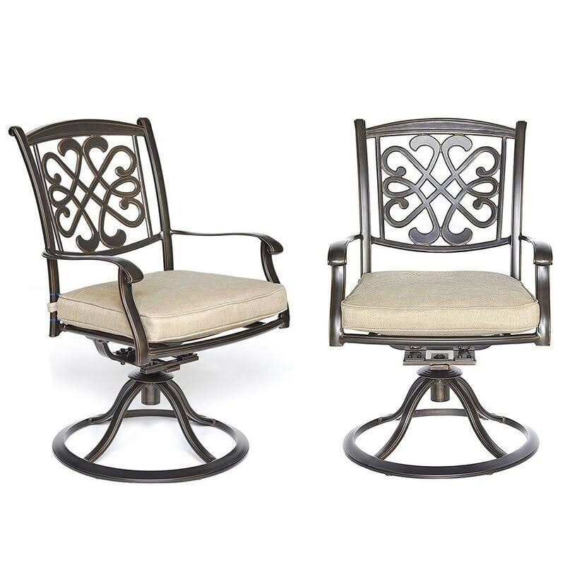 Beige 2 Piece Patio Bistro Chairs Set K416