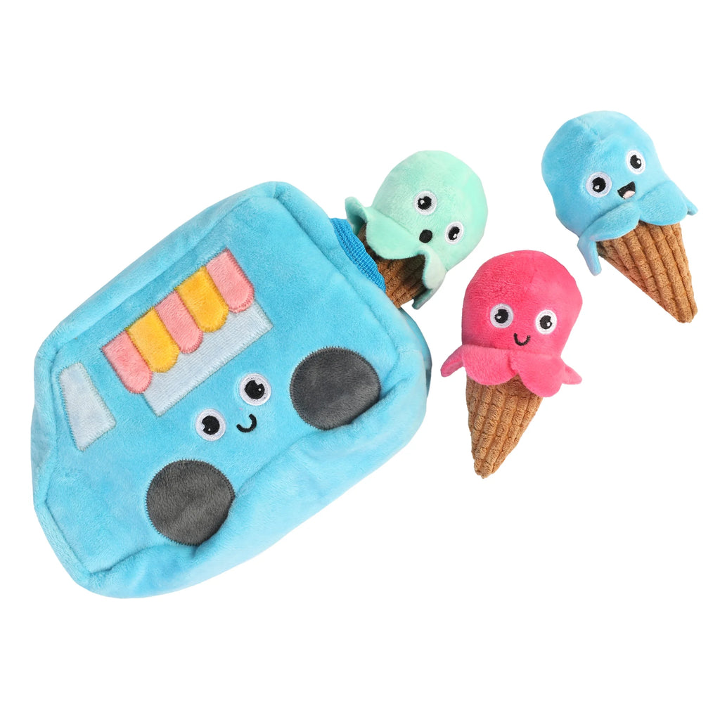 Ice Cream Truck Hide and Seek Plush Squeaky Dog Toys T773310