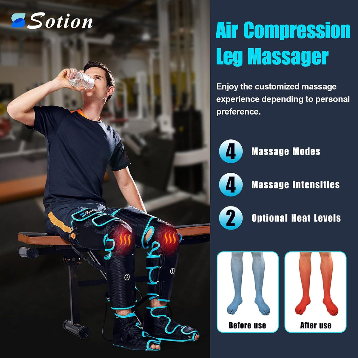 Leg Massager with Air Compression and Heat Function A445