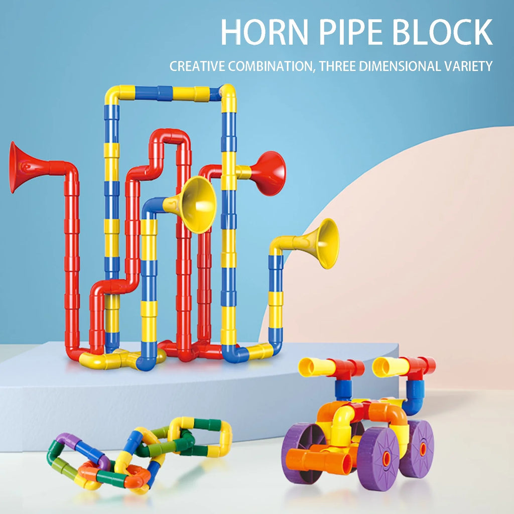 120 Piece Tubular Pipes & Spouts & Joints Educational Building Blocks Set T906