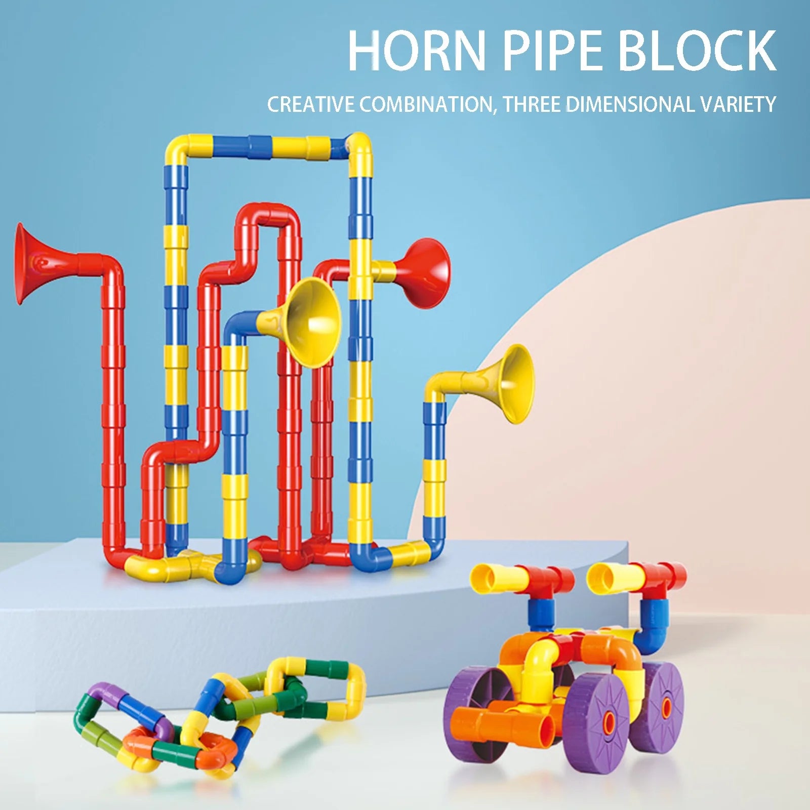 120 Piece Tubular Pipes & Spouts & Joints Educational Building Blocks Set T906