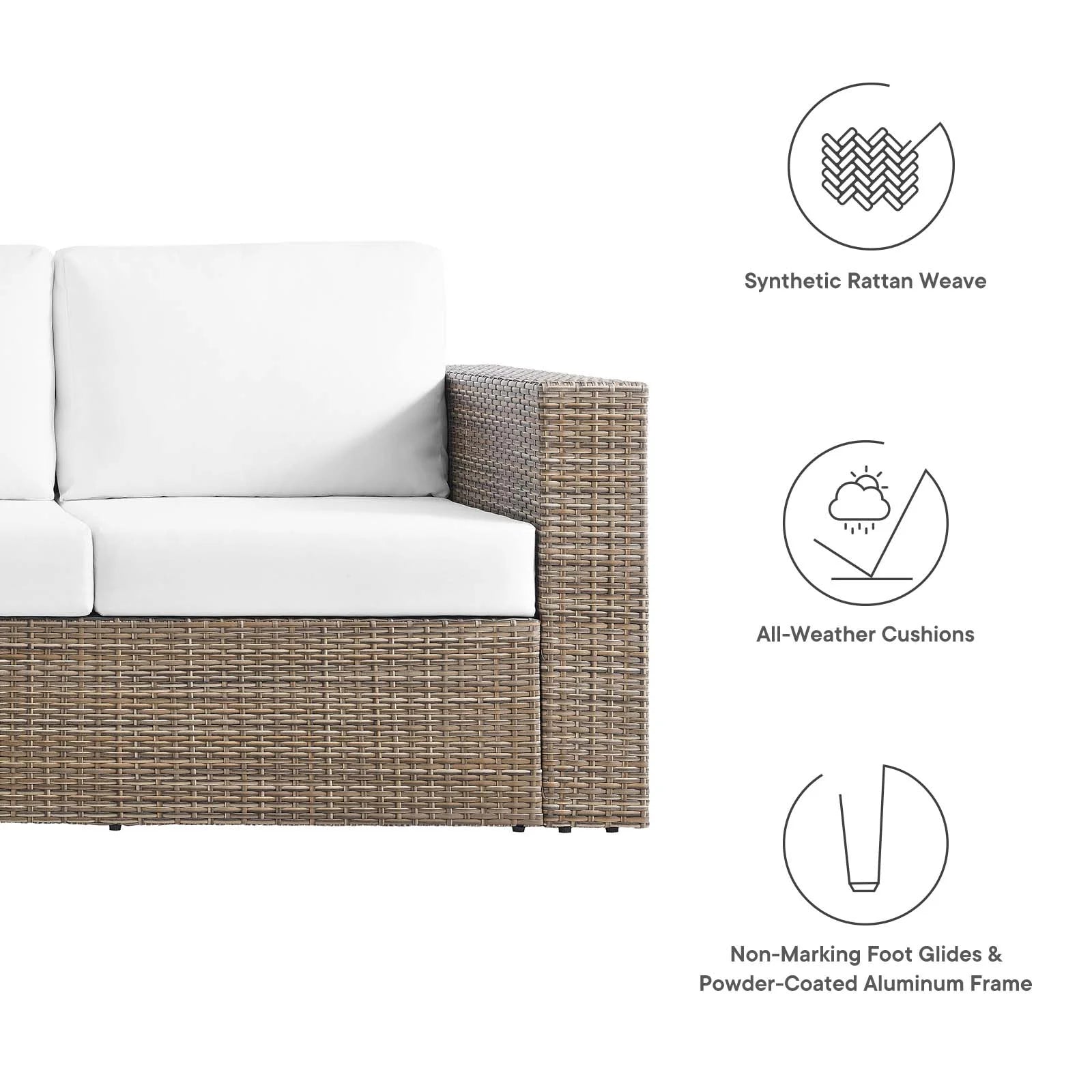 Cappuccino White Outdoor Patio Sofa Q60909