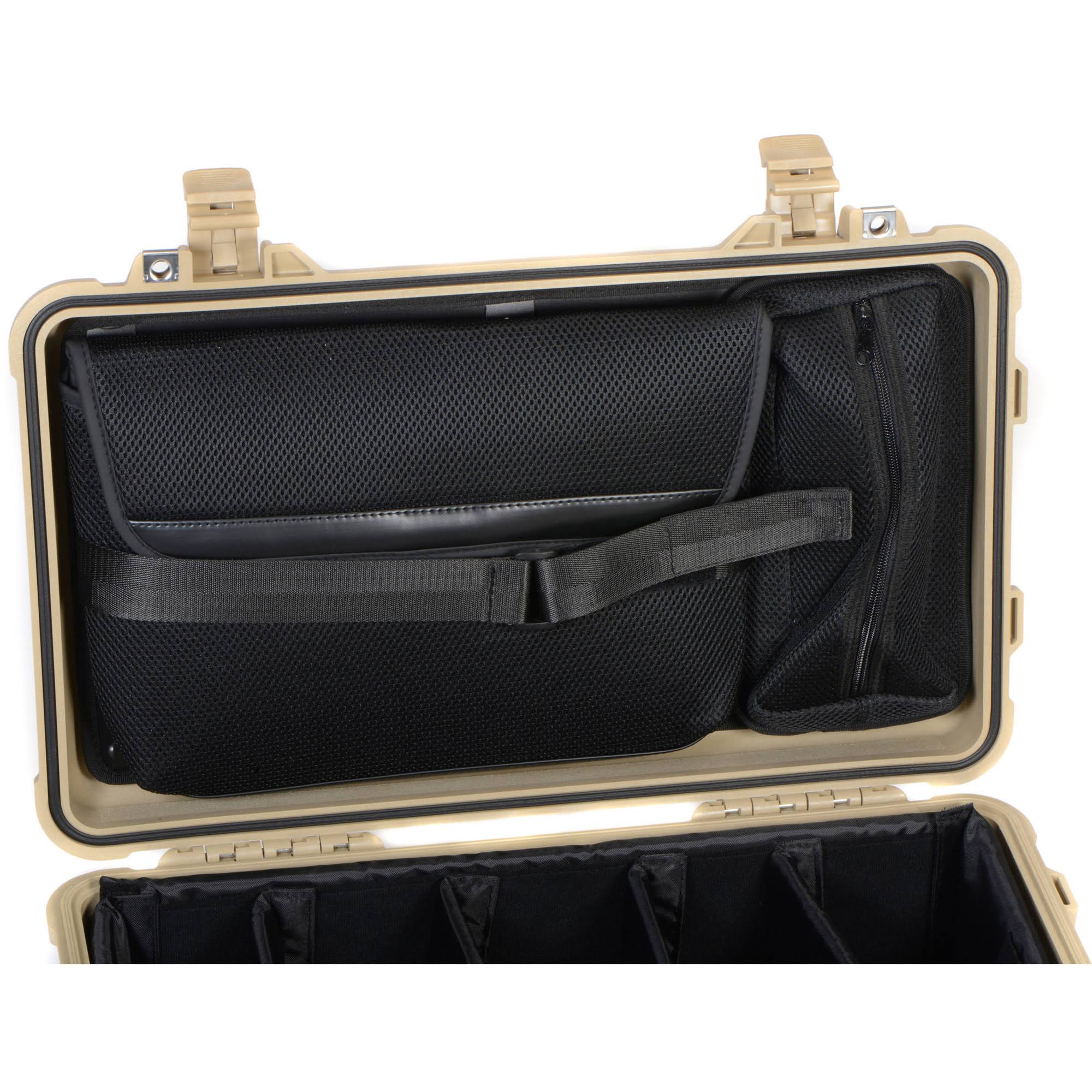 Desert Tan Carry on Case with Yellow and Black Divider Set X39931