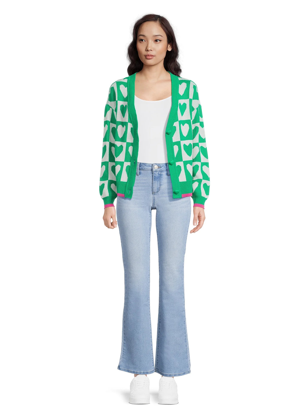 Women's Long Sleeve V-Neck Button Front Cardigan B934724