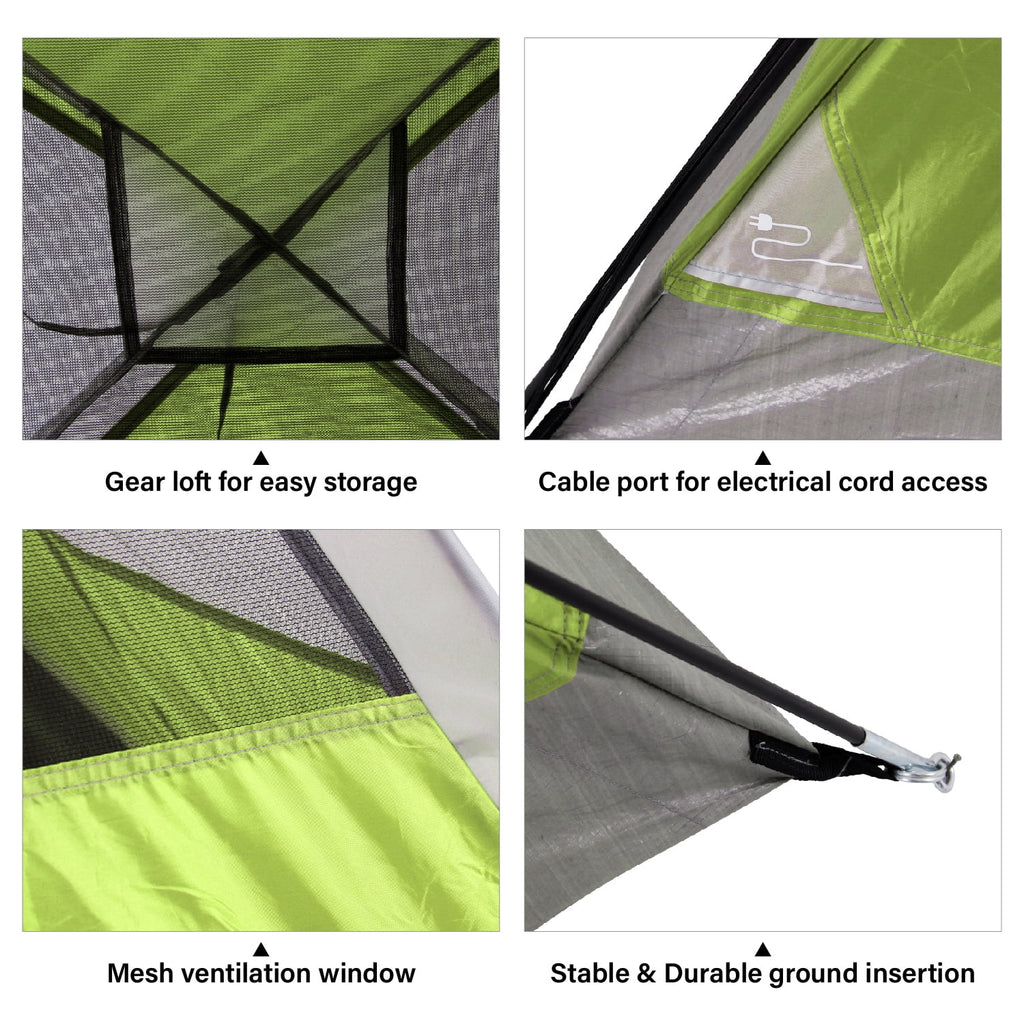 3 Person Dome Tent Ultralight Camping Tent with Carrying Bag Waterproof Green E843