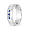 Natural Blue Sapphire & Diamond Classic Ring in 14K White Gold, Size 12.5 M747