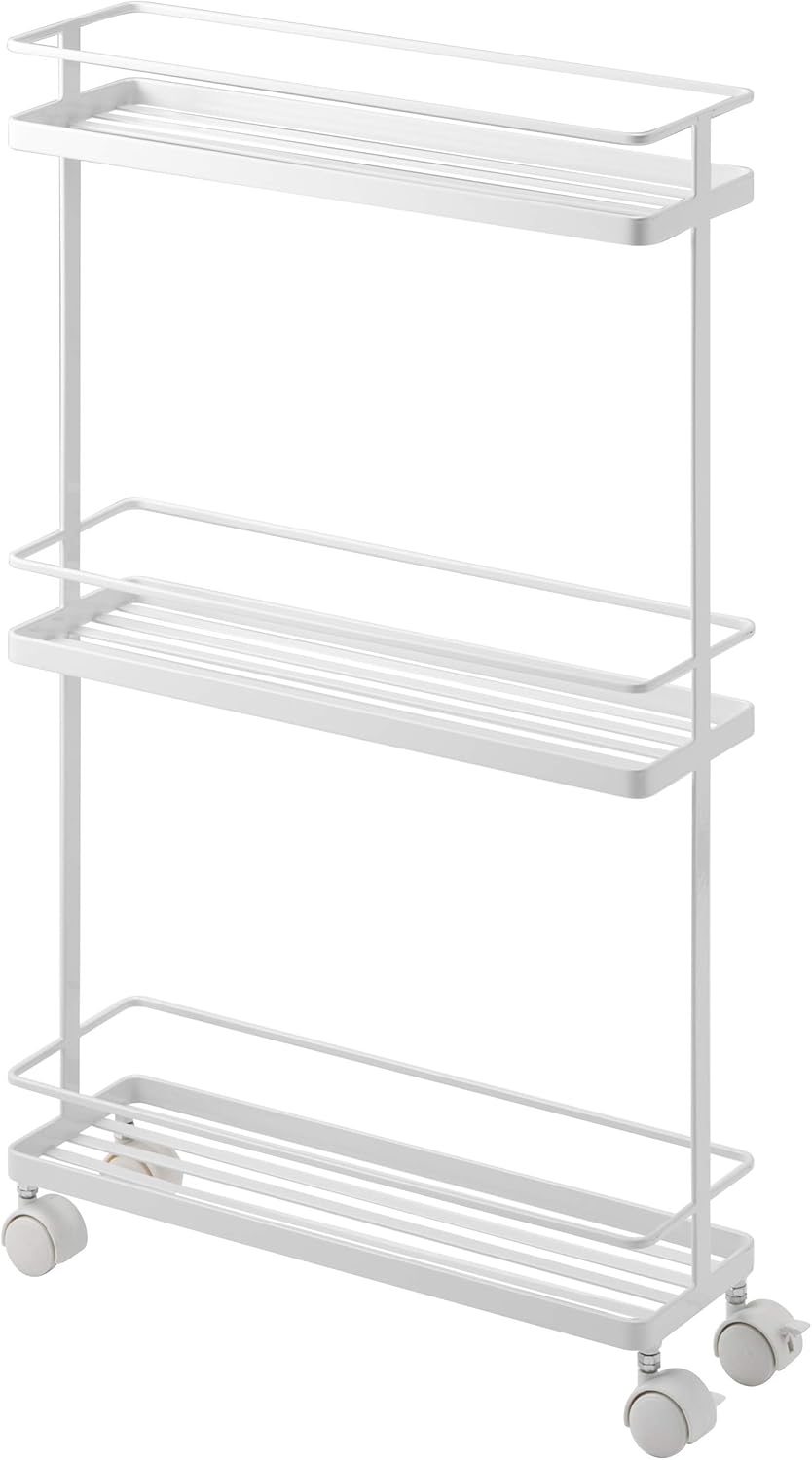 White Rolling Kitchen Storage Cart, Pack of 2 L83500