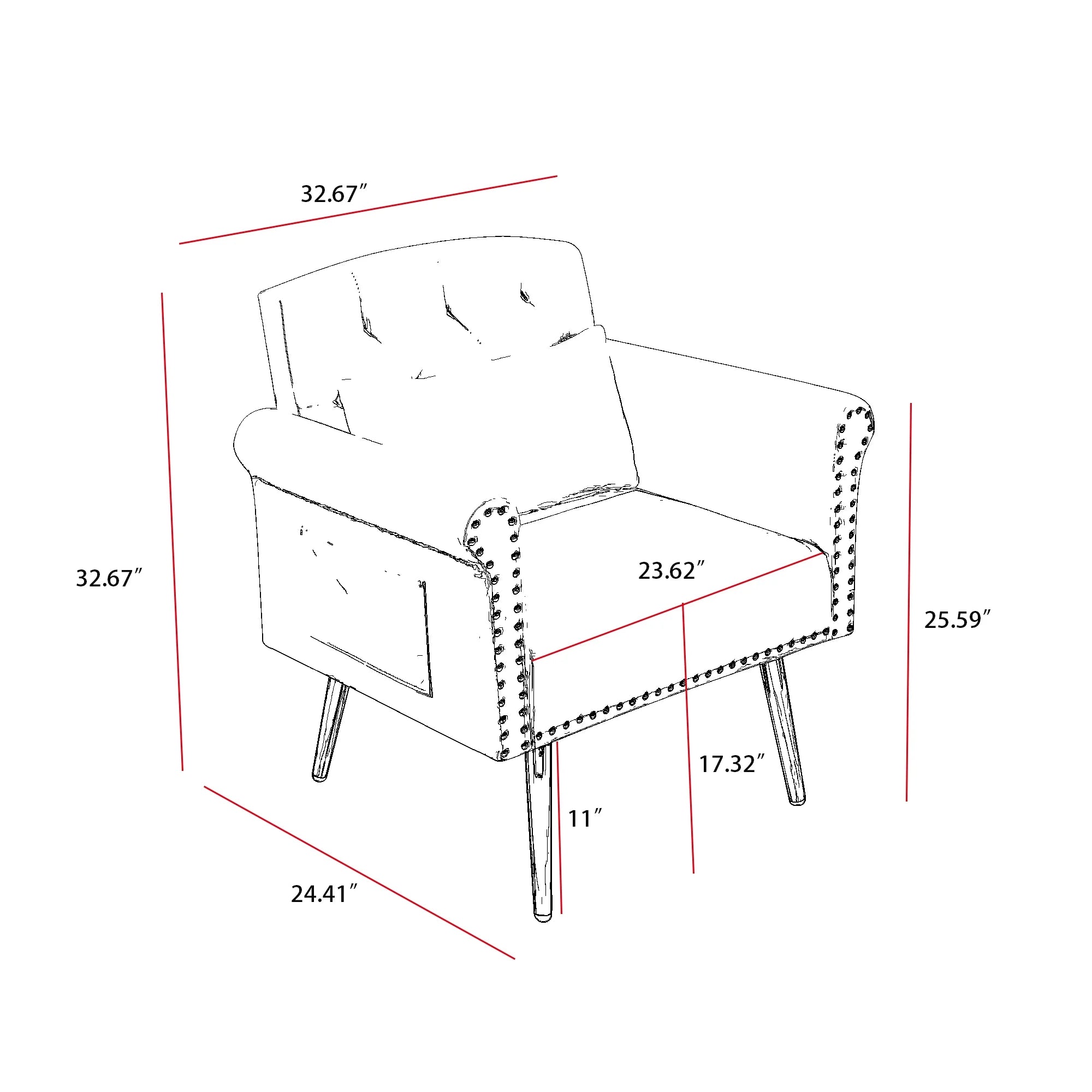 Velvet Armchair with Metal Legs K365