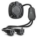 250V 15Amp AC Power Plug with 18" Y Splitter Cable Extension Cord X33546