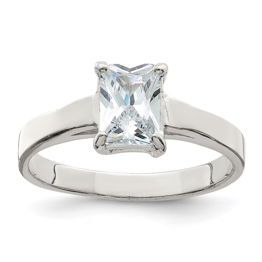Emerald Cut Cubic Zirconia Engagement Ring Size 7 I883864