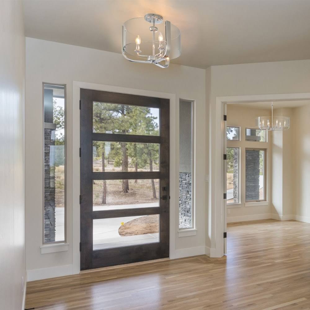 3 Light Semi-Flush Mount Brass B6583