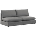 Grey Linen Textured Modular Sofa Y380272