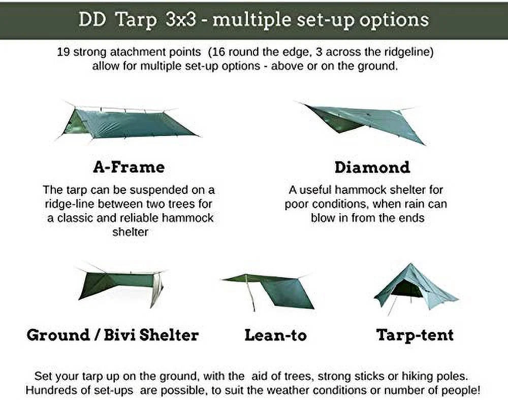 Olive Green Waterproof Rainfly Tarp Tent Shelter Y3033