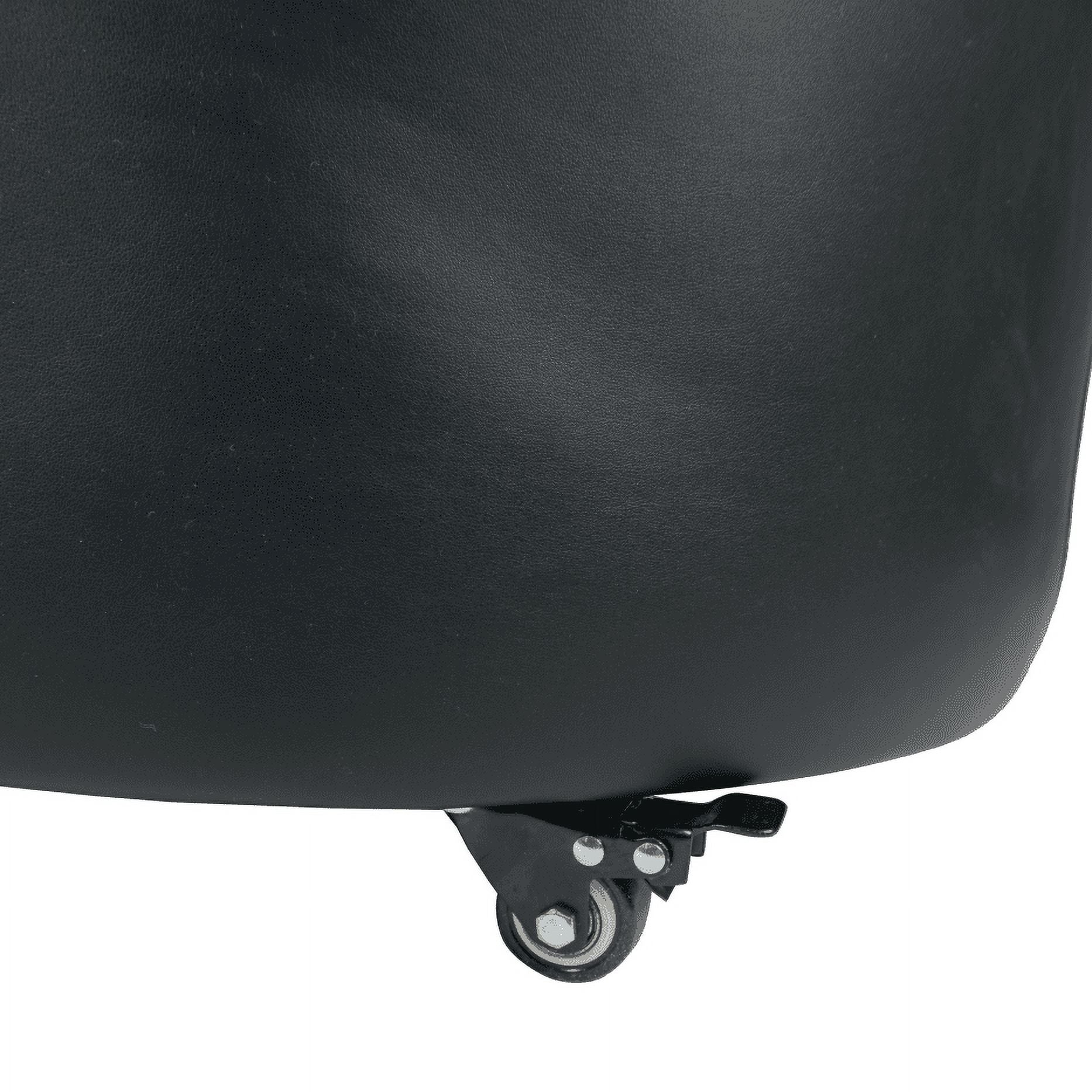 Black Leather Guest Chair with Lockable Rolling Casters I95794