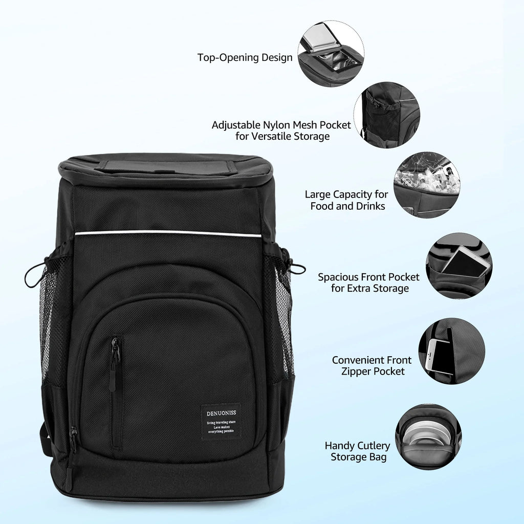 Blue Sandproof Water-Resistant Cooler Backpack Q5957