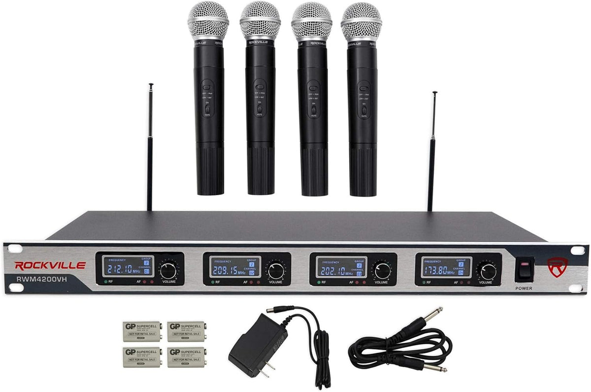 Quad Wireless UHF 4 Microphone System I5599