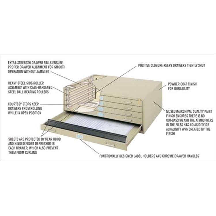 White Closed Base for Steel Flat File E576225