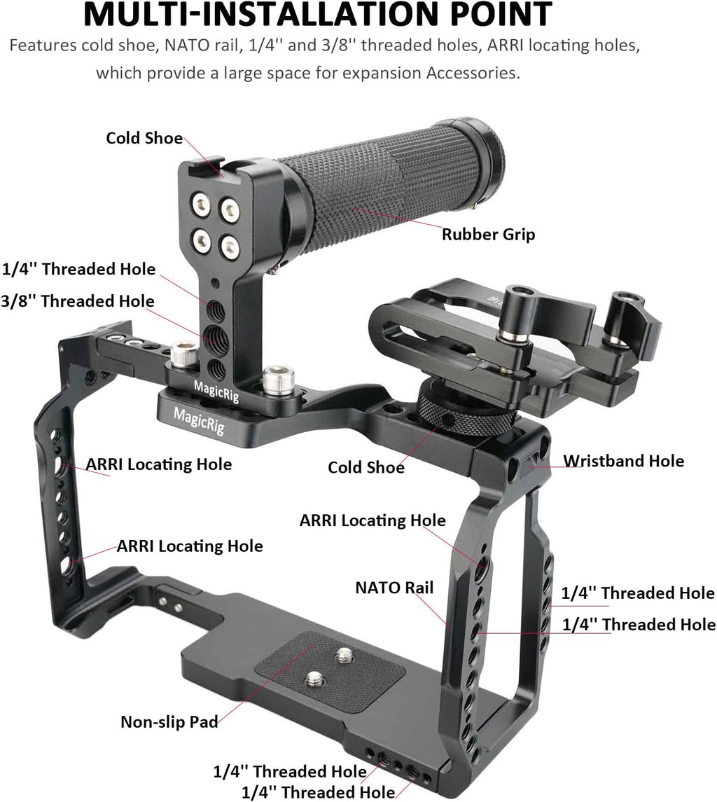 Camera Cage Kit with Top Handle and T5 SSD Mount E358
