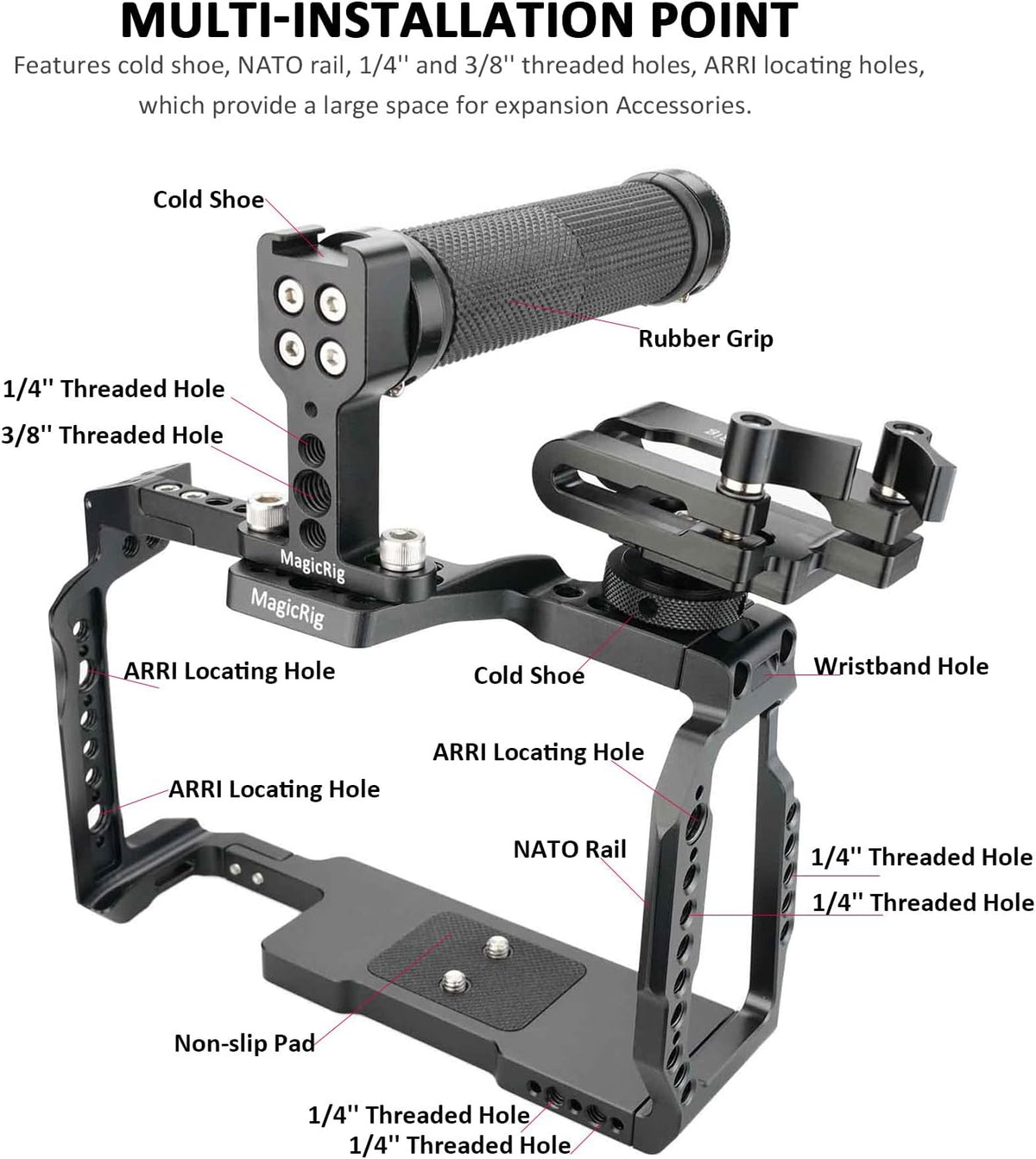 Camera Cage Kit with Top Handle and T5 SSD Mount E358