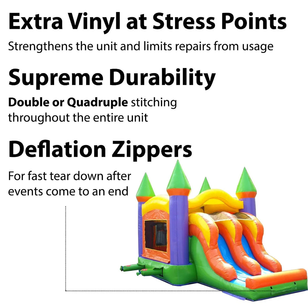 Orange Commercial Inflatable Bounce House with Dual Slide C133
