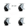 5” Rubber on Cast Iron Caster with Top Lock P265