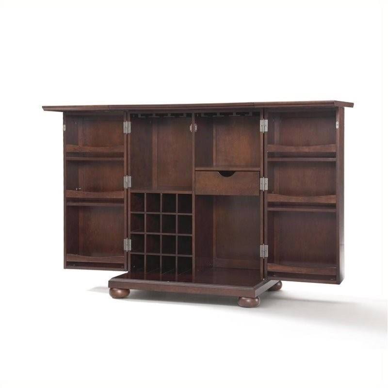 Expandable Home Bar Cabinet in Vintage Mahogany W9135