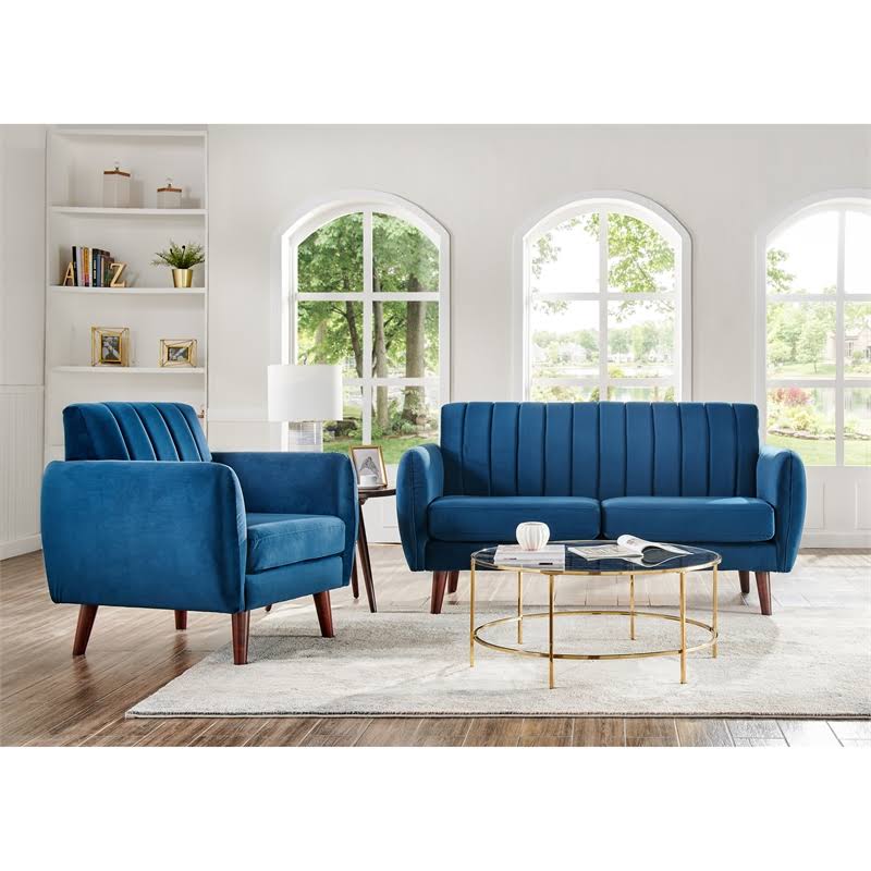 Navy Blue Velvet Accent Chair A801