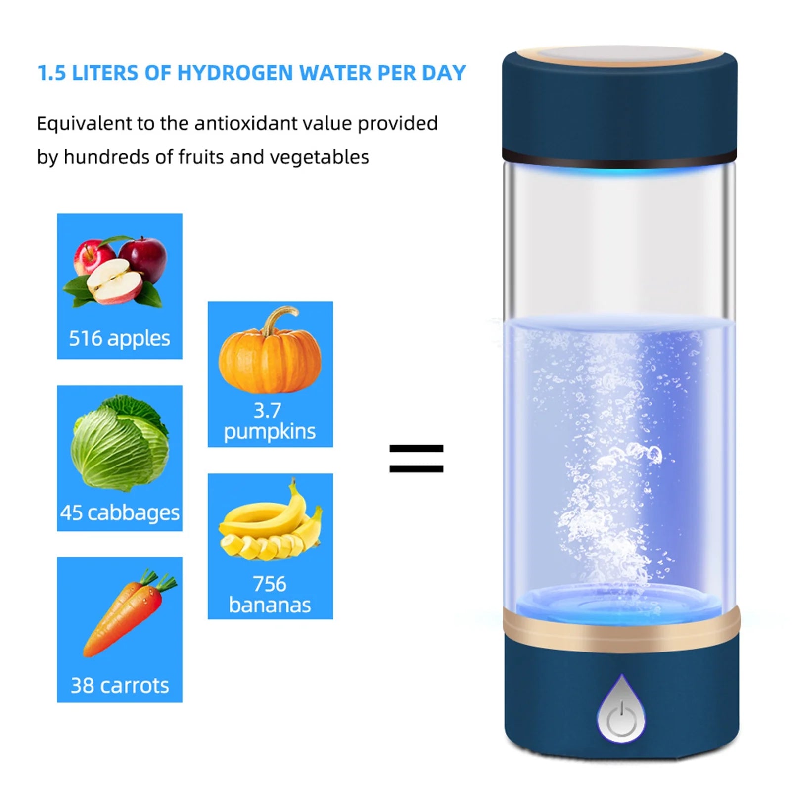 420ml Rechargeable Glass Hydrogen Water Bottle I1904