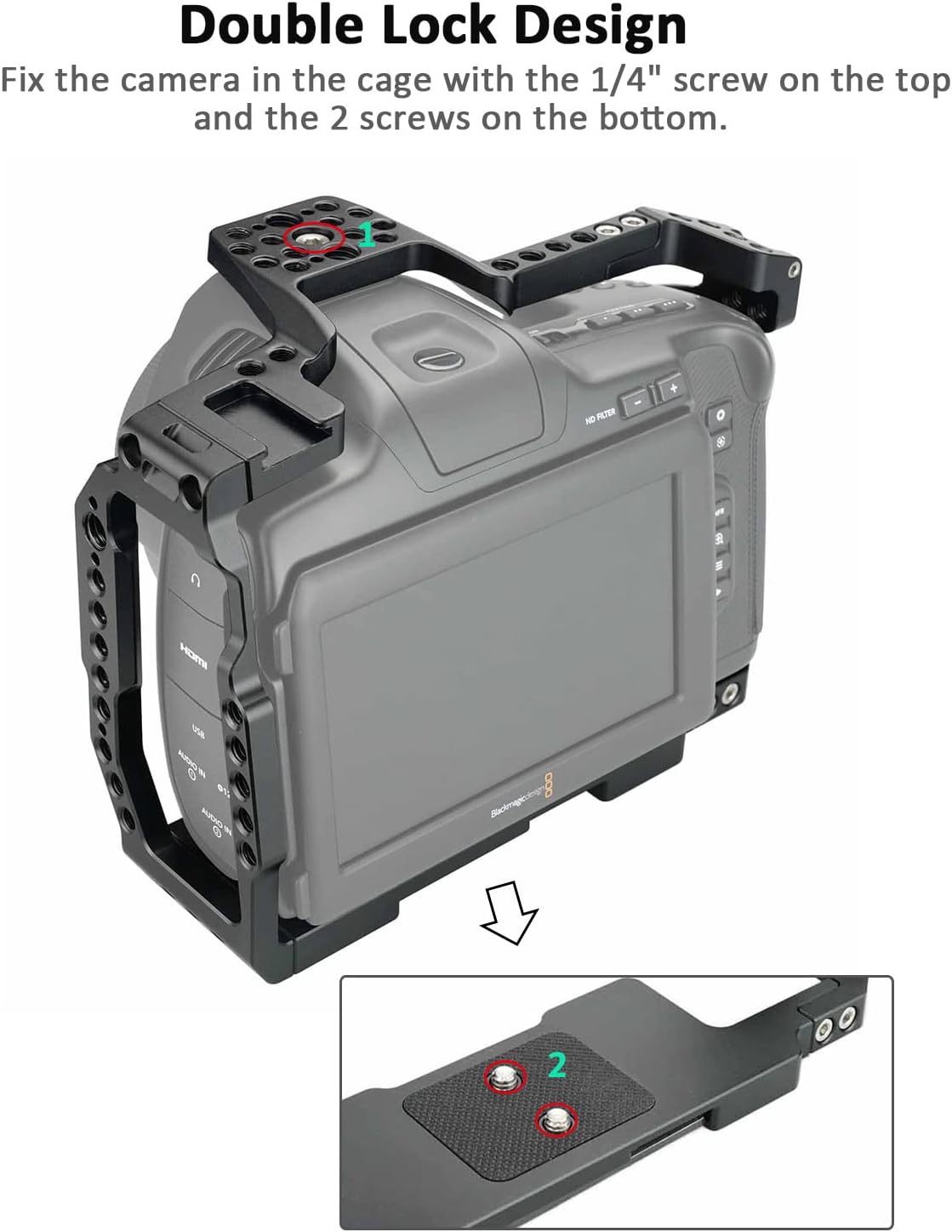 Camera Cage Kit with Top Handle and T5 SSD Mount E358