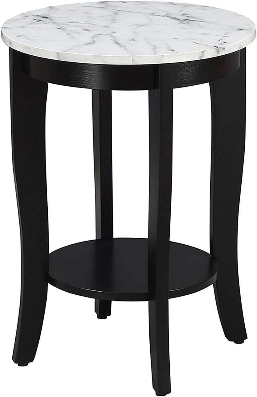 White Round End Table O237