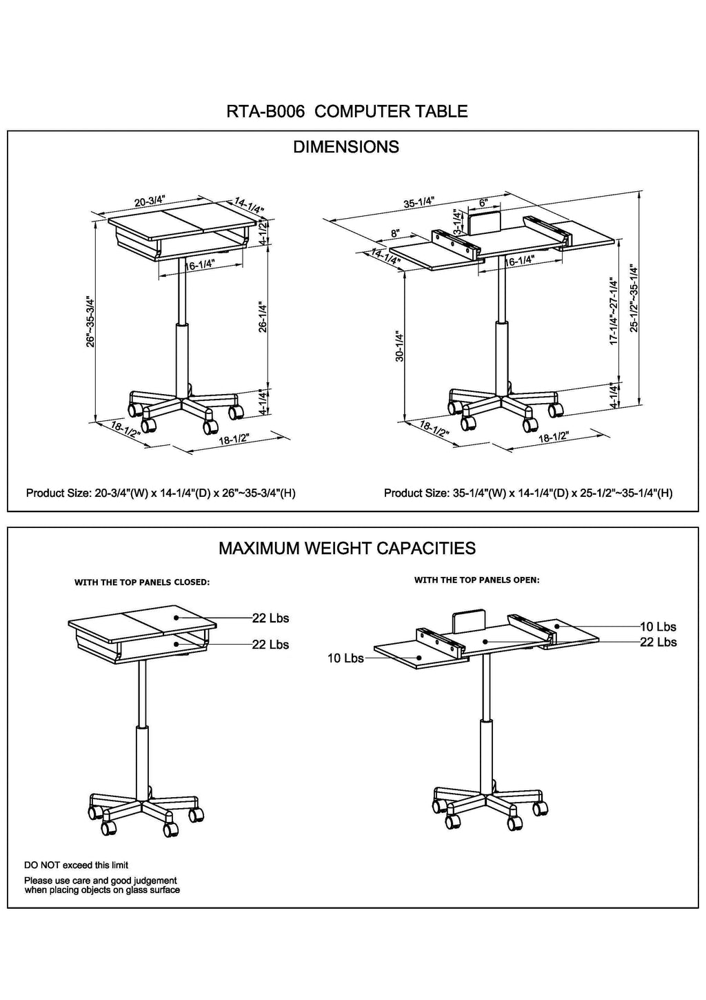 Graphite Folding Table Laptop Cart R153886