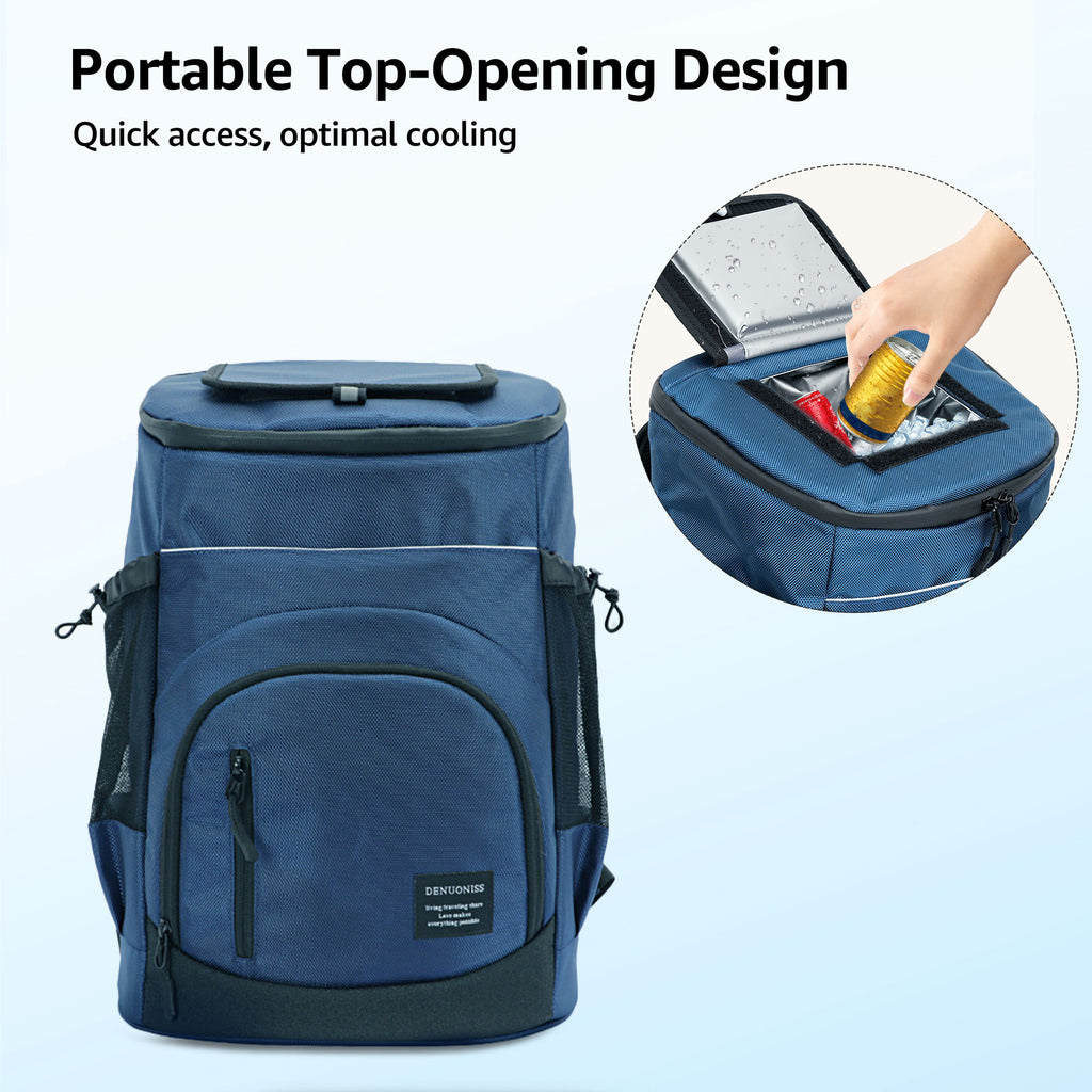 Blue Sandproof Water-Resistant Cooler Backpack Q5957